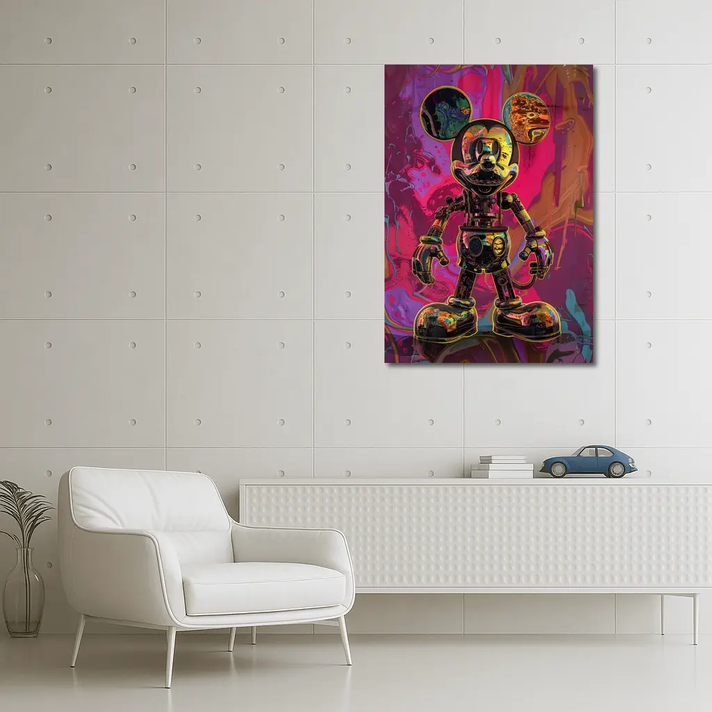 Robot Mickey Mouse Psychedelic Pop Art – Wall Art