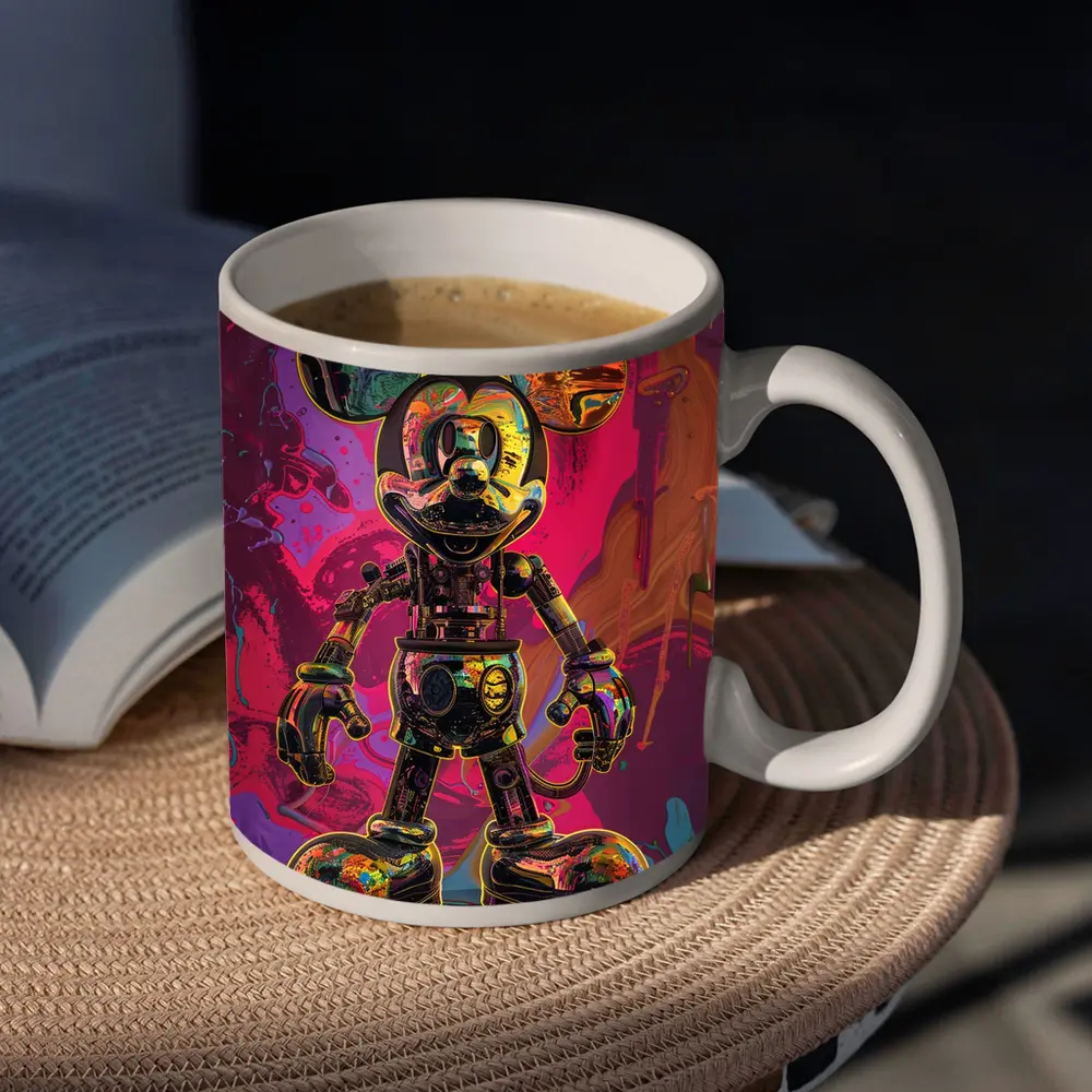 Robot Mickey Mouse Psychedelic Pop Art – Mugs