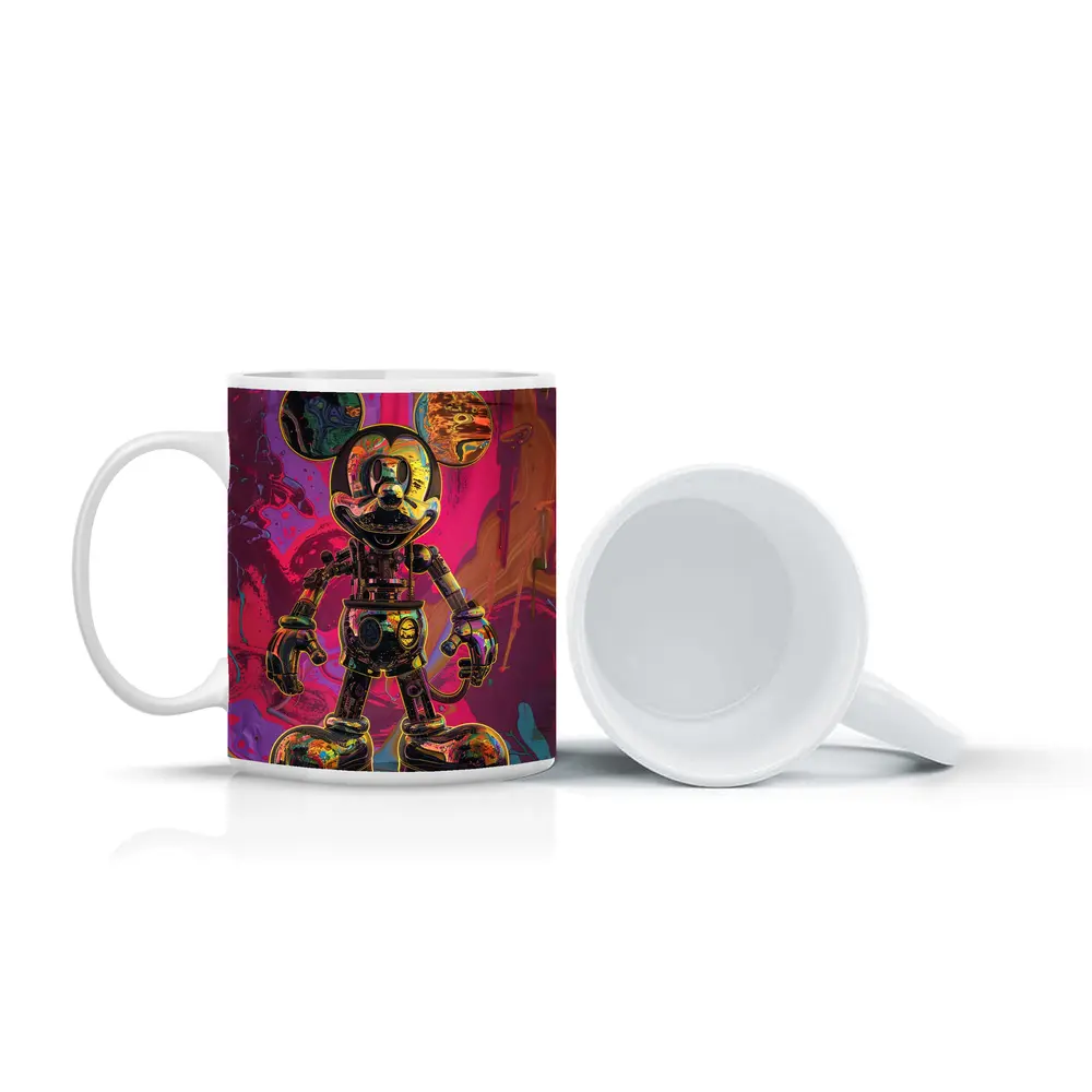 Robot Mickey Mouse Psychedelic Pop Art – Mugs
