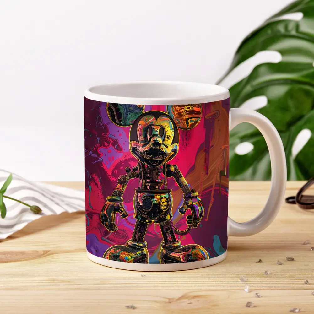 Robot Mickey Mouse Psychedelic Pop Art – Mugs