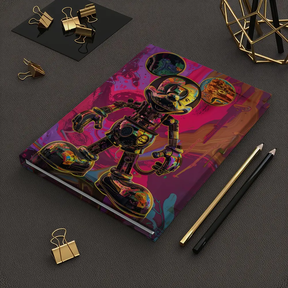 Robot Mickey Mouse Psychedelic Pop Art – Notebooks