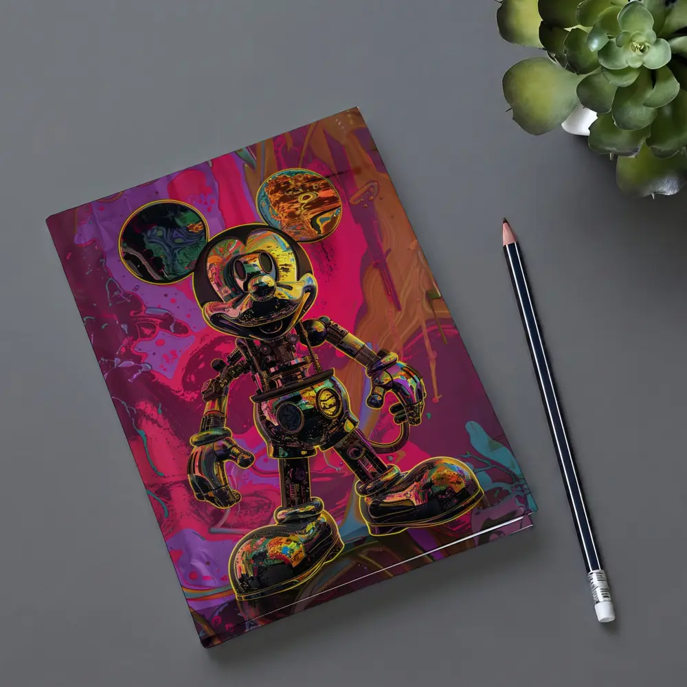 Robot Mickey Mouse Psychedelic Pop Art – Notebooks