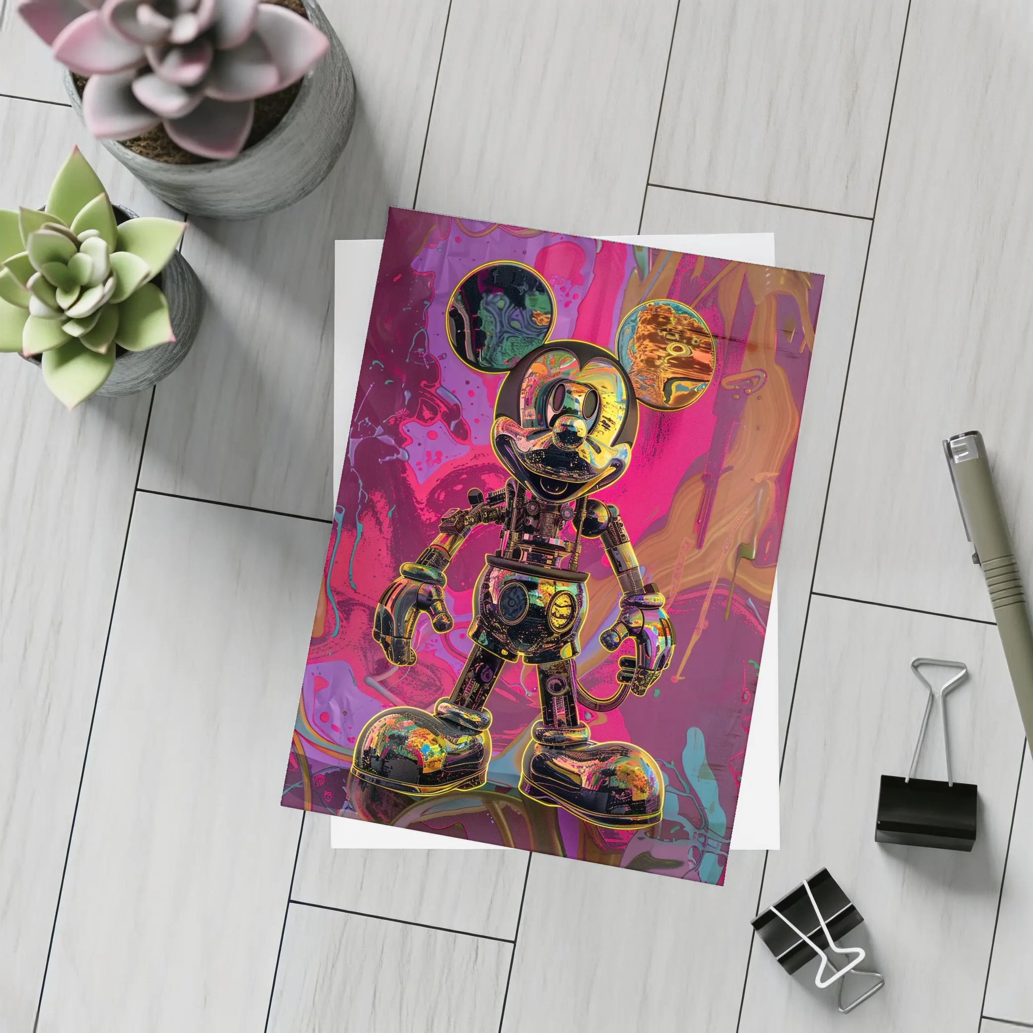 Robot Mickey Mouse Psychedelic Pop Art – Postcards