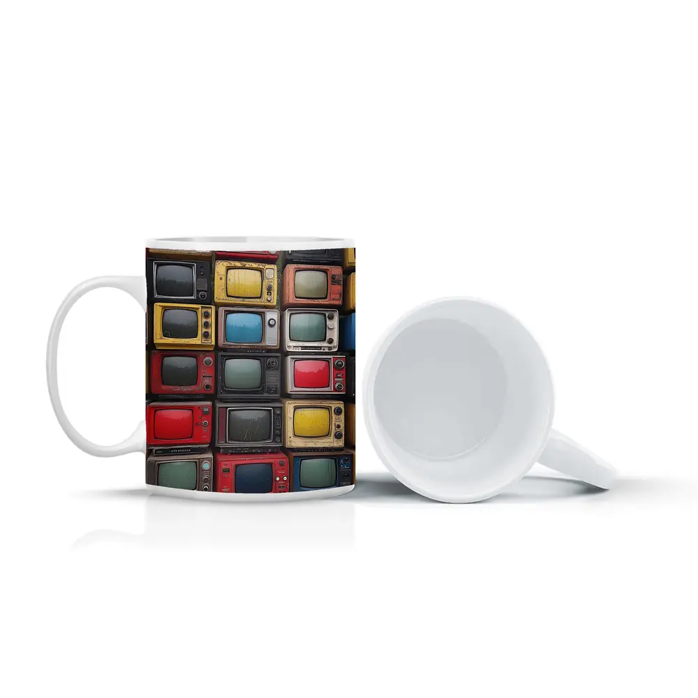 Stacked Vintage Color Televisions Outdoor Wall – Mugs