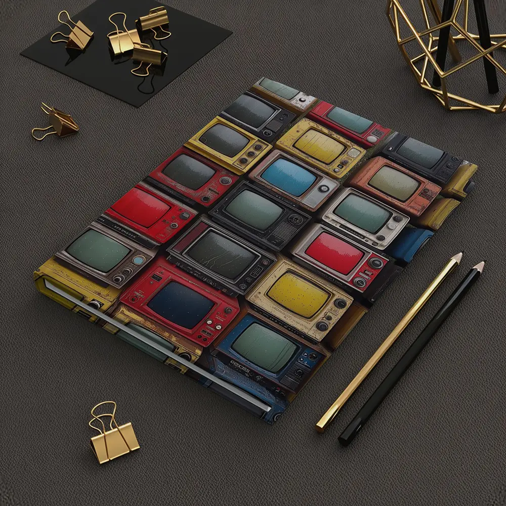 Stacked Vintage Color Televisions Outdoor Wall – Notebooks