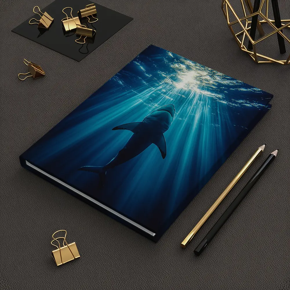 Great White Shark Deep Blue Ocean Light – Notebooks