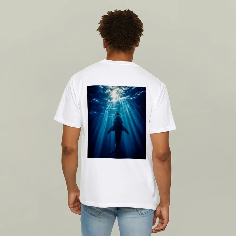 Great White Shark Deep Blue Ocean Light – T-Shirts