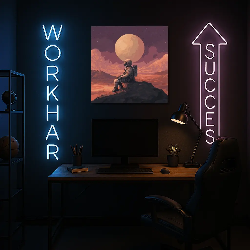 Pixel Art Astronaut Sitting On Mars – Wall Art