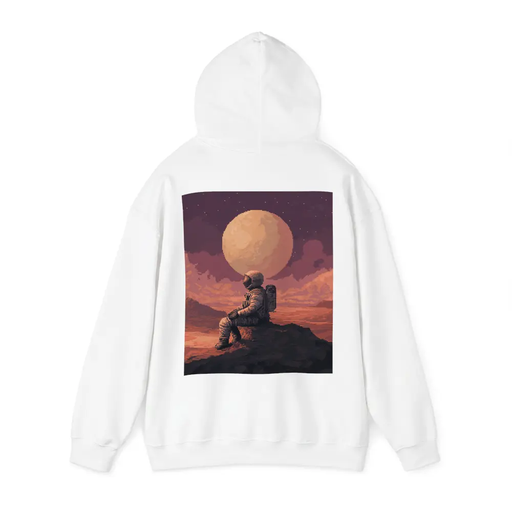 Pixel Art Astronaut Sitting On Mars – Hoodies