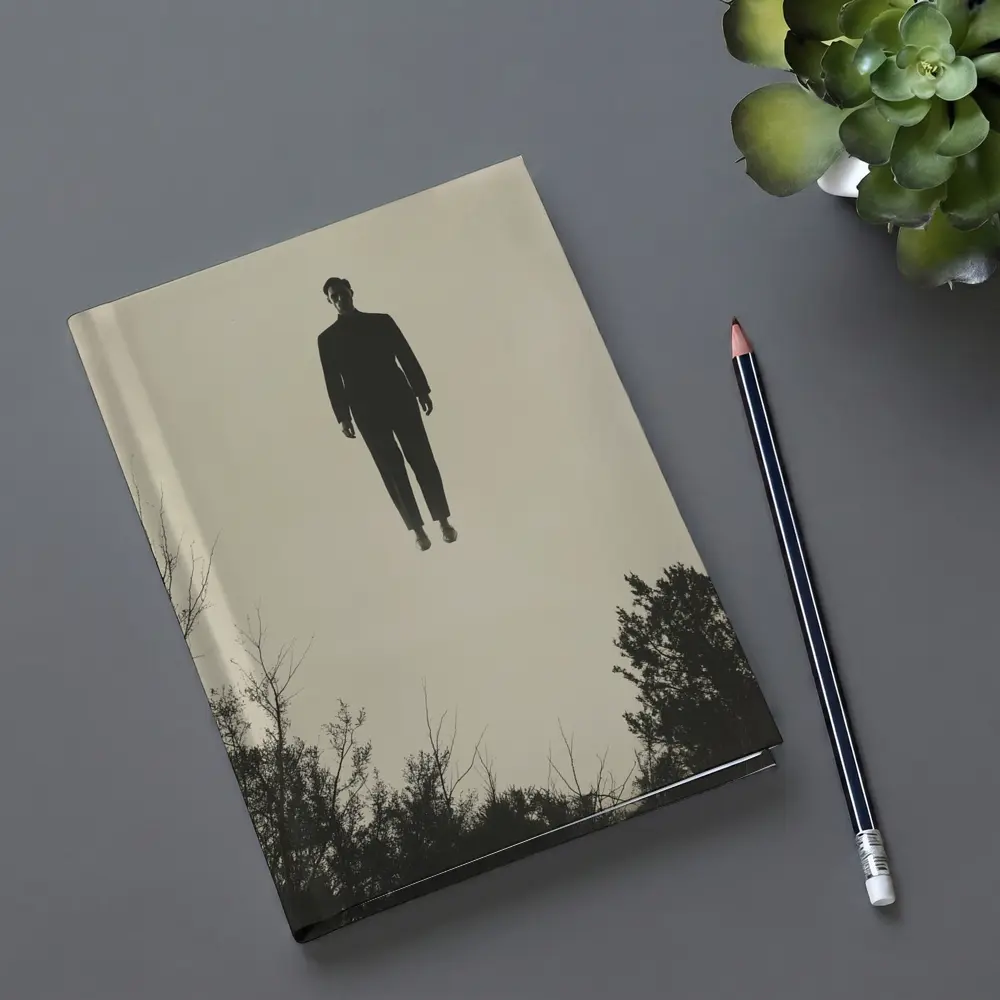 Floating Man Silhouette Above Dark Trees – Notebooks