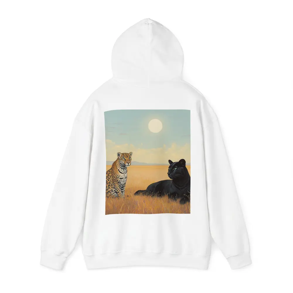Leopard and Black Panther Savanna Painting – Hoodies