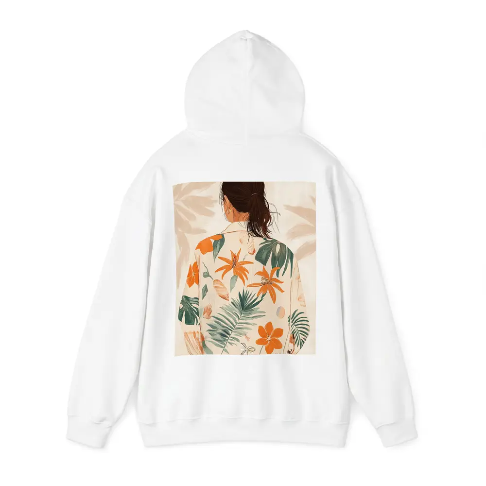 Woman Tropical Floral Shirt Illustration Art – Hoodies
