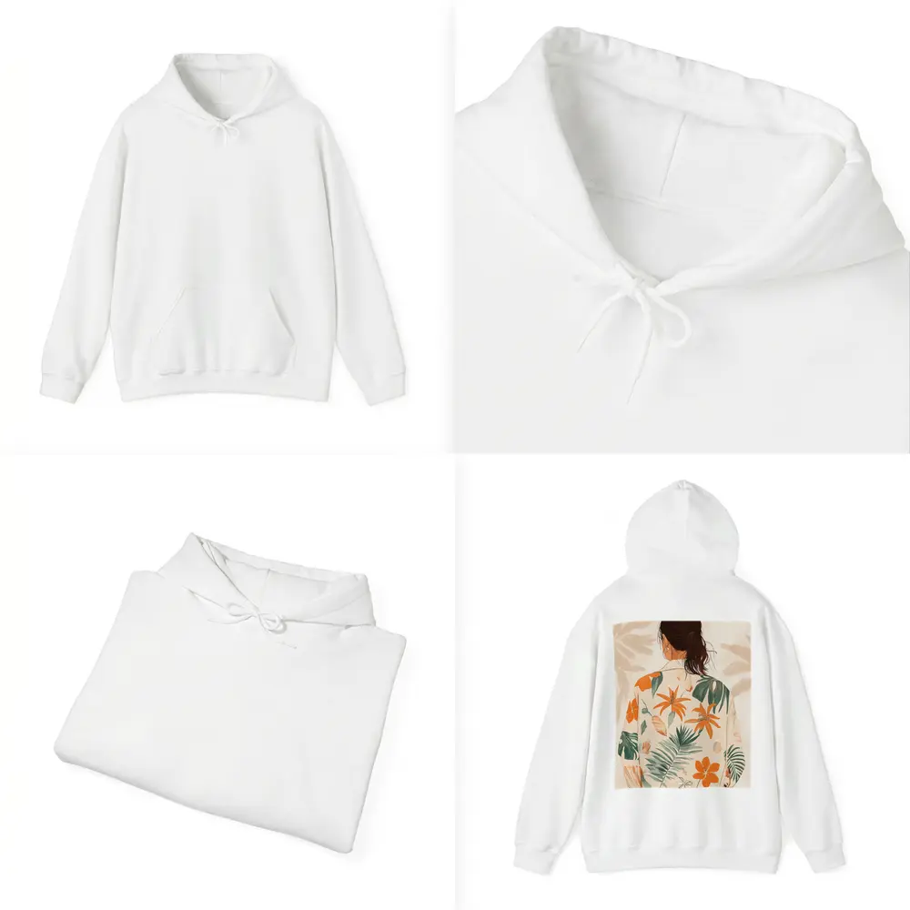 Woman Tropical Floral Shirt Illustration Art – Hoodies