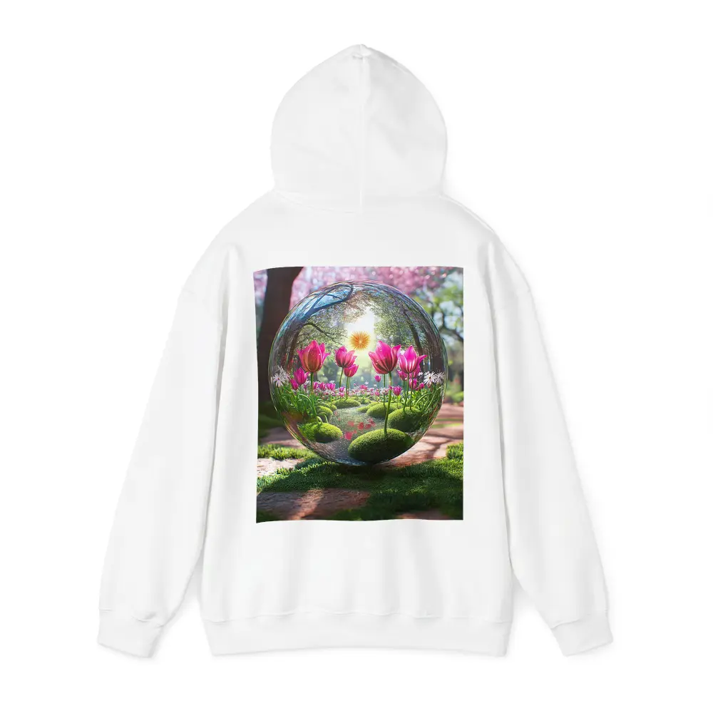 Pink Tulips Inside Glass Sphere Spring Garden – Hoodies