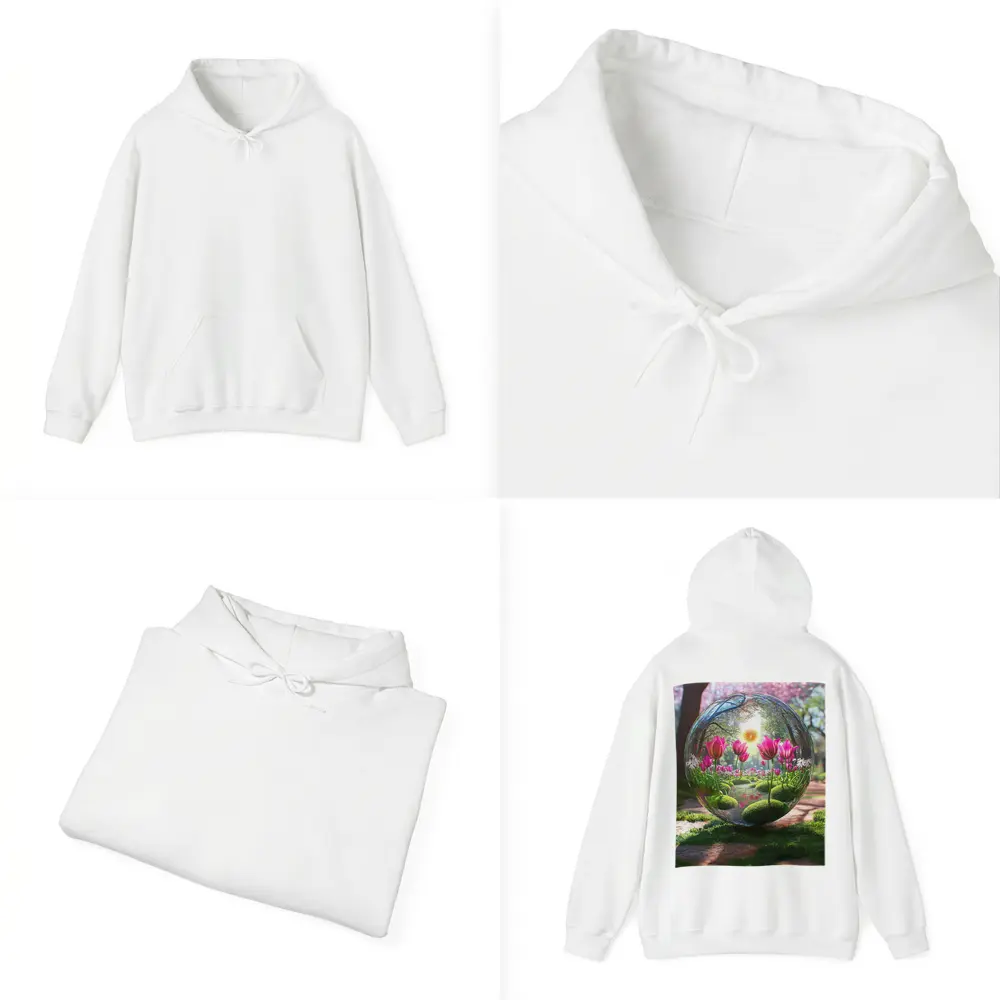 Pink Tulips Inside Glass Sphere Spring Garden – Hoodies