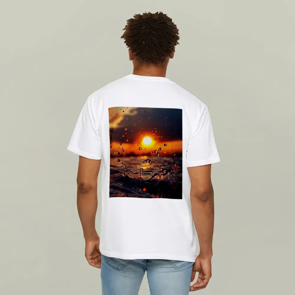 Water Splash at Golden Sunset Ocean – T-Shirts