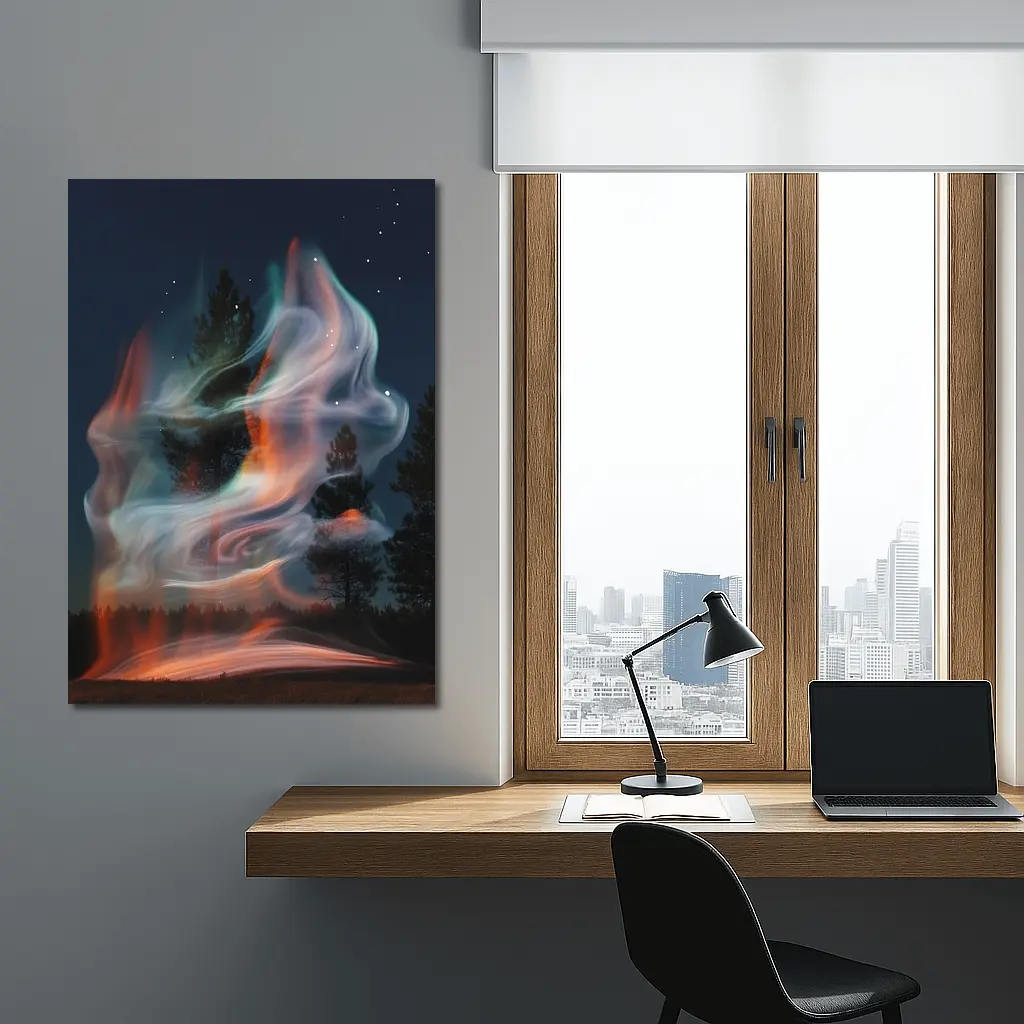 Swirling Fire Light Art Night Sky – Wall Art