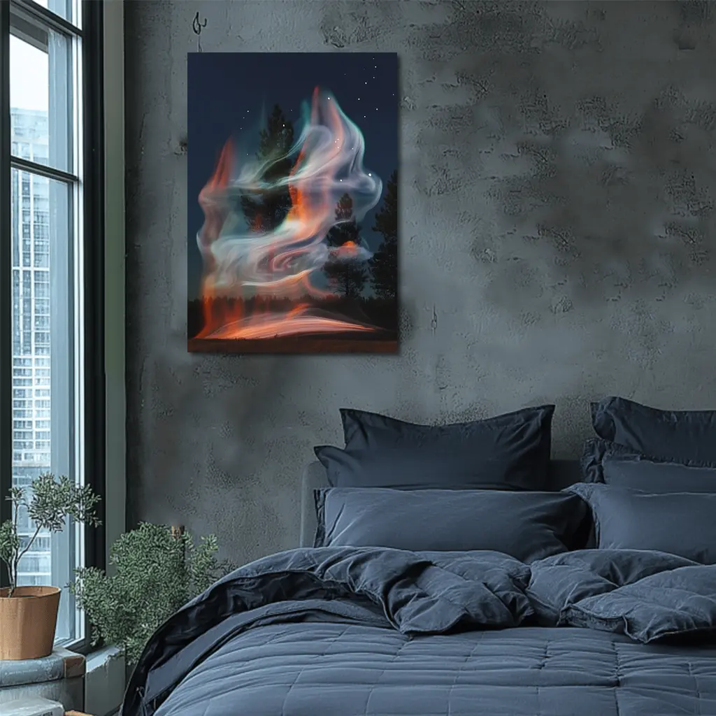 Swirling Fire Light Art Night Sky – Wall Art