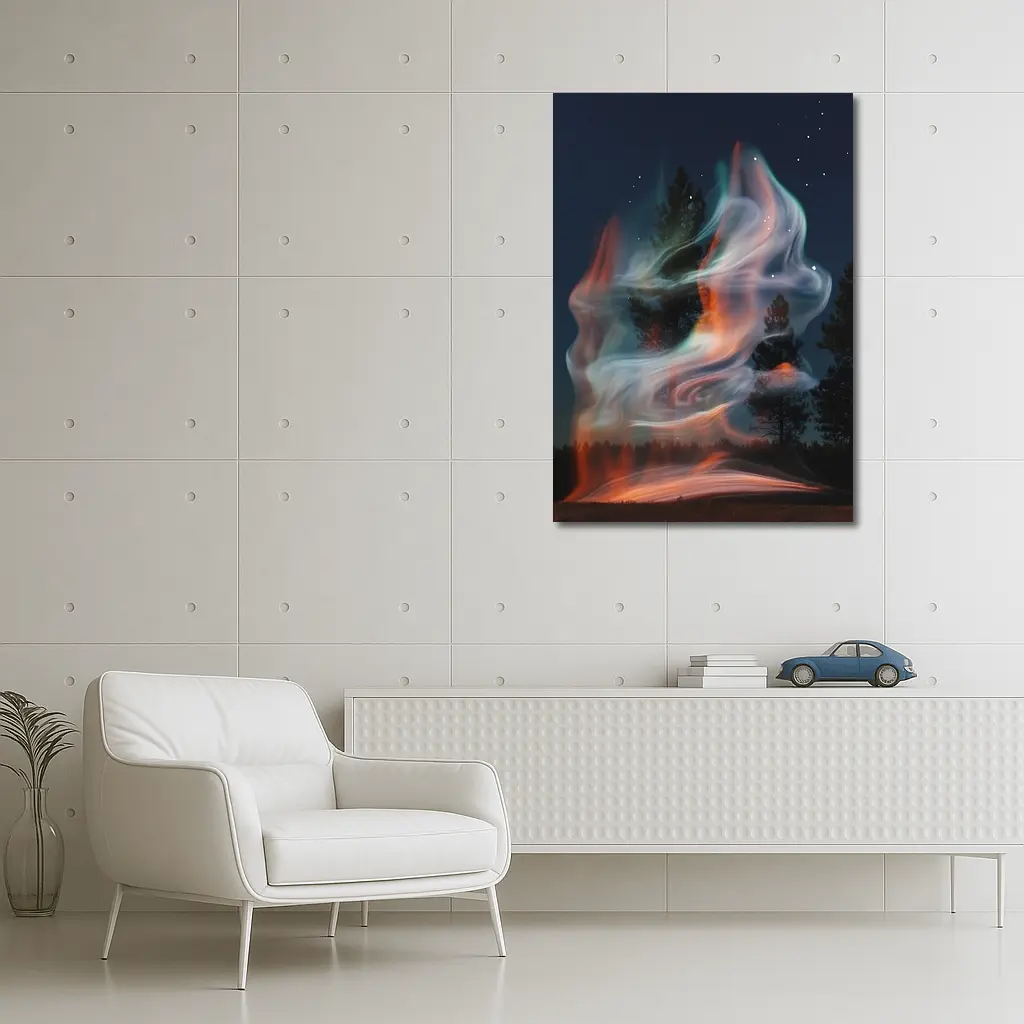 Swirling Fire Light Art Night Sky – Wall Art