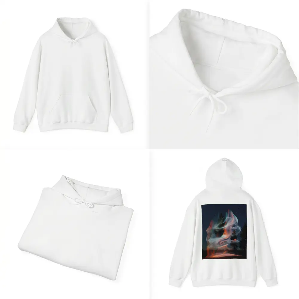 Swirling Fire Light Art Night Sky – Hoodies