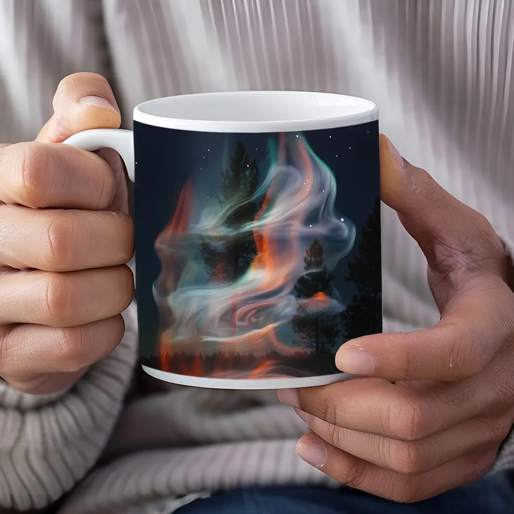 Swirling Fire Light Art Night Sky – Mugs
