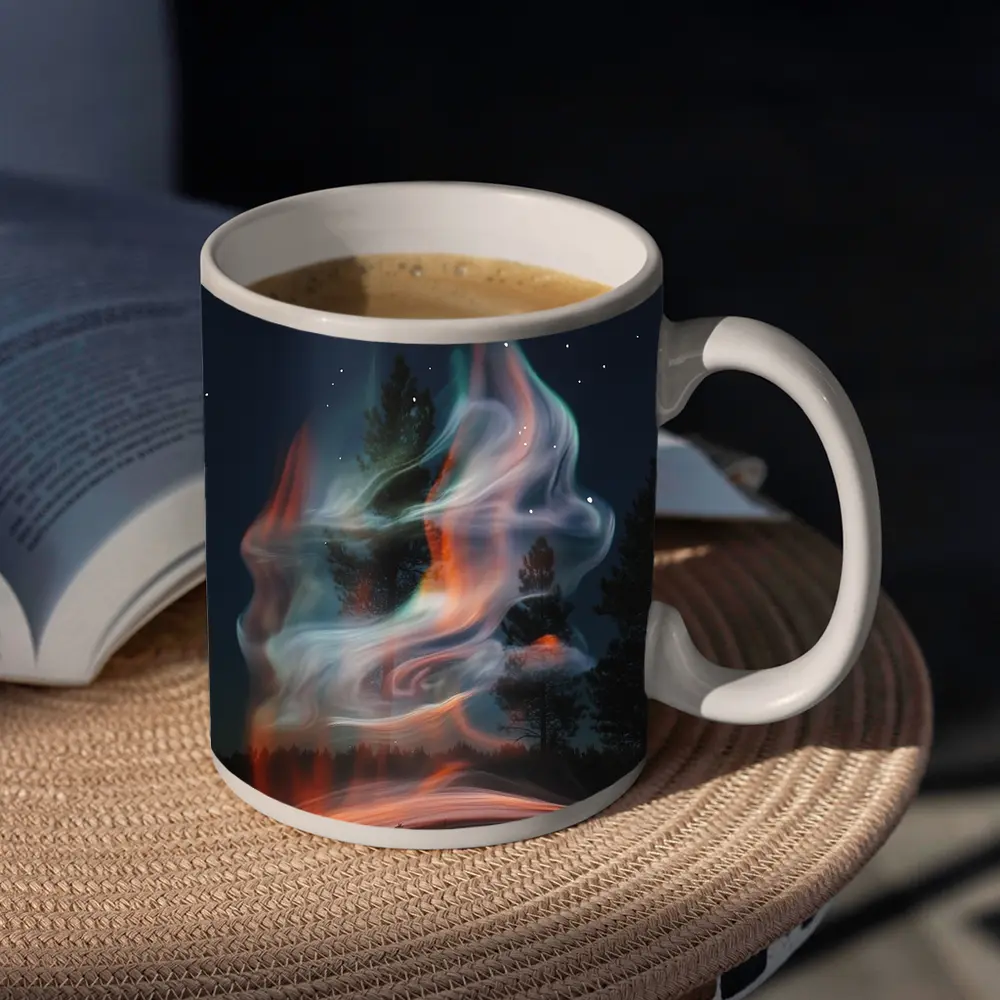 Swirling Fire Light Art Night Sky – Mugs