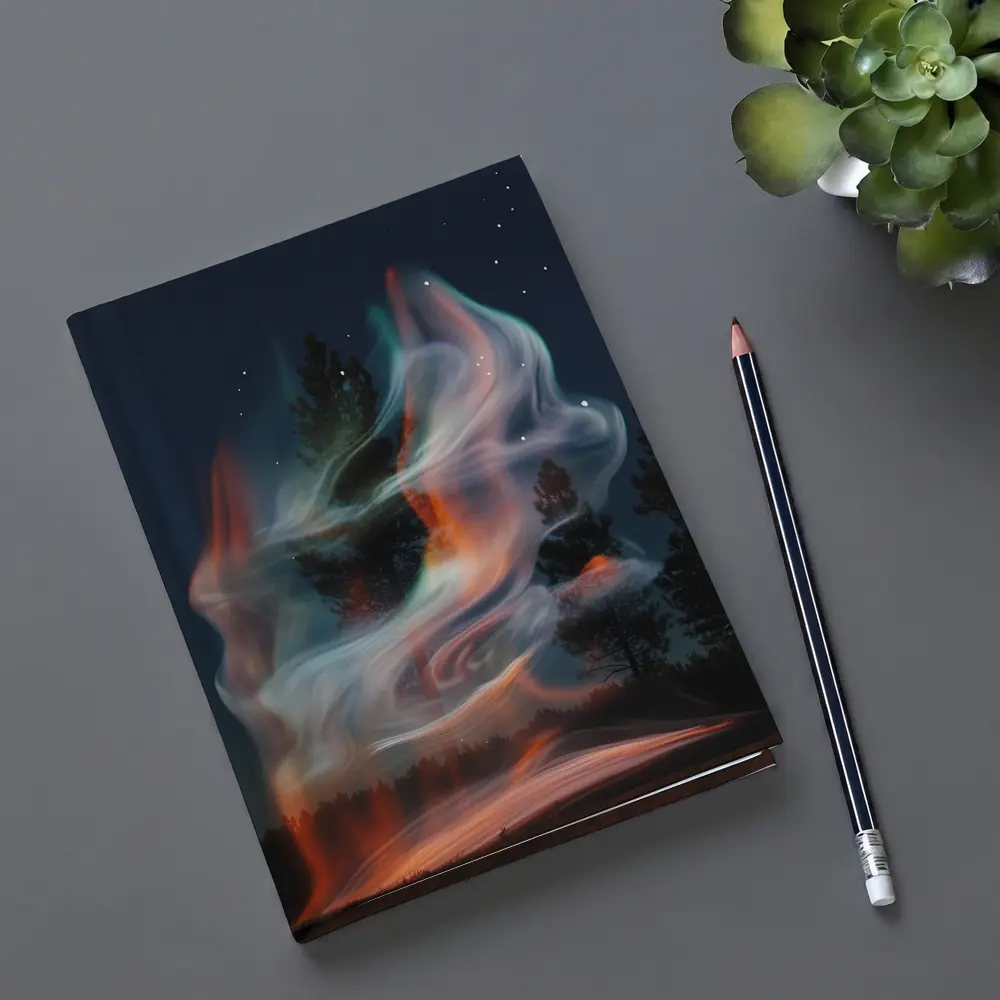 Swirling Fire Light Art Night Sky – Notebooks