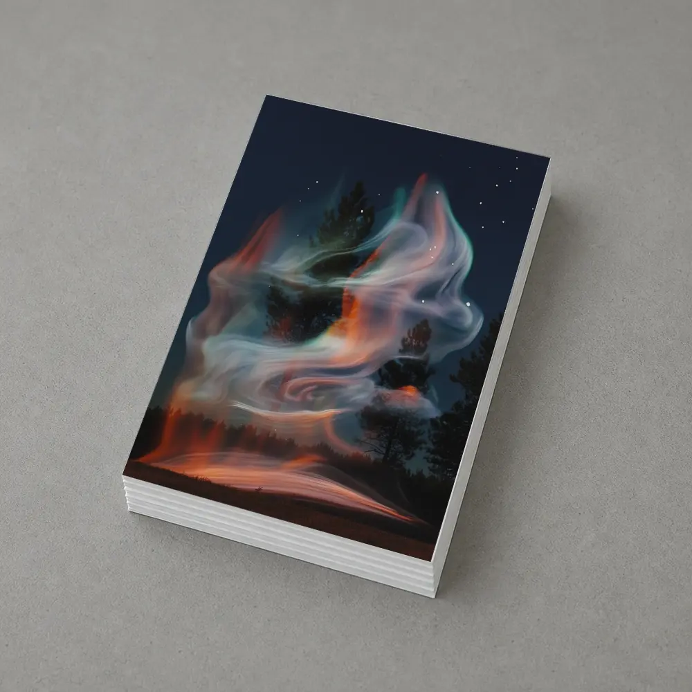 Swirling Fire Light Art Night Sky – Postcards