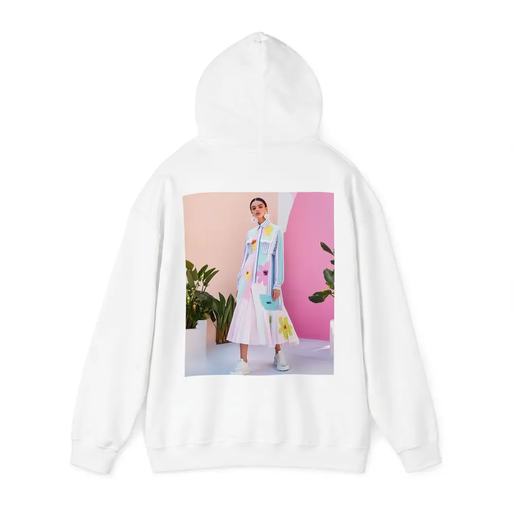 Pastel Floral Dress Model Pink Studio – Hoodies