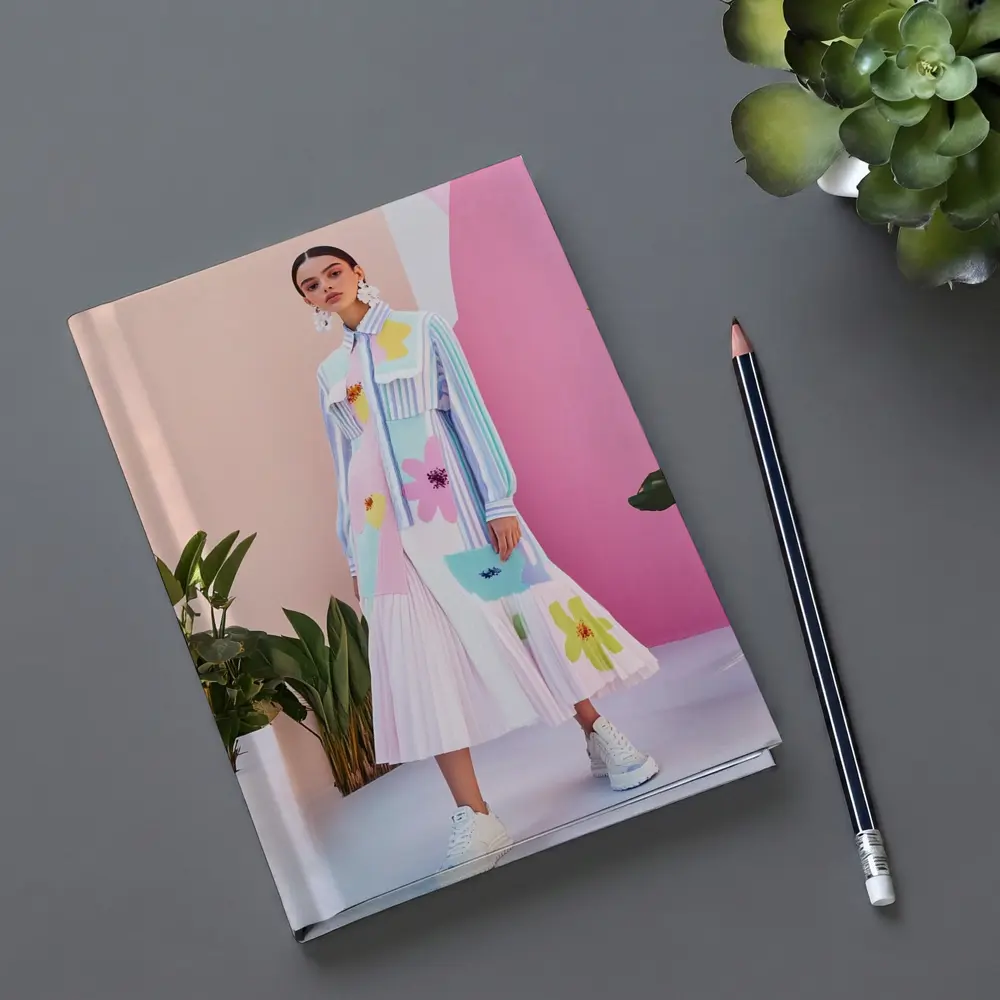 Pastel Floral Dress Model Pink Studio – Notebooks