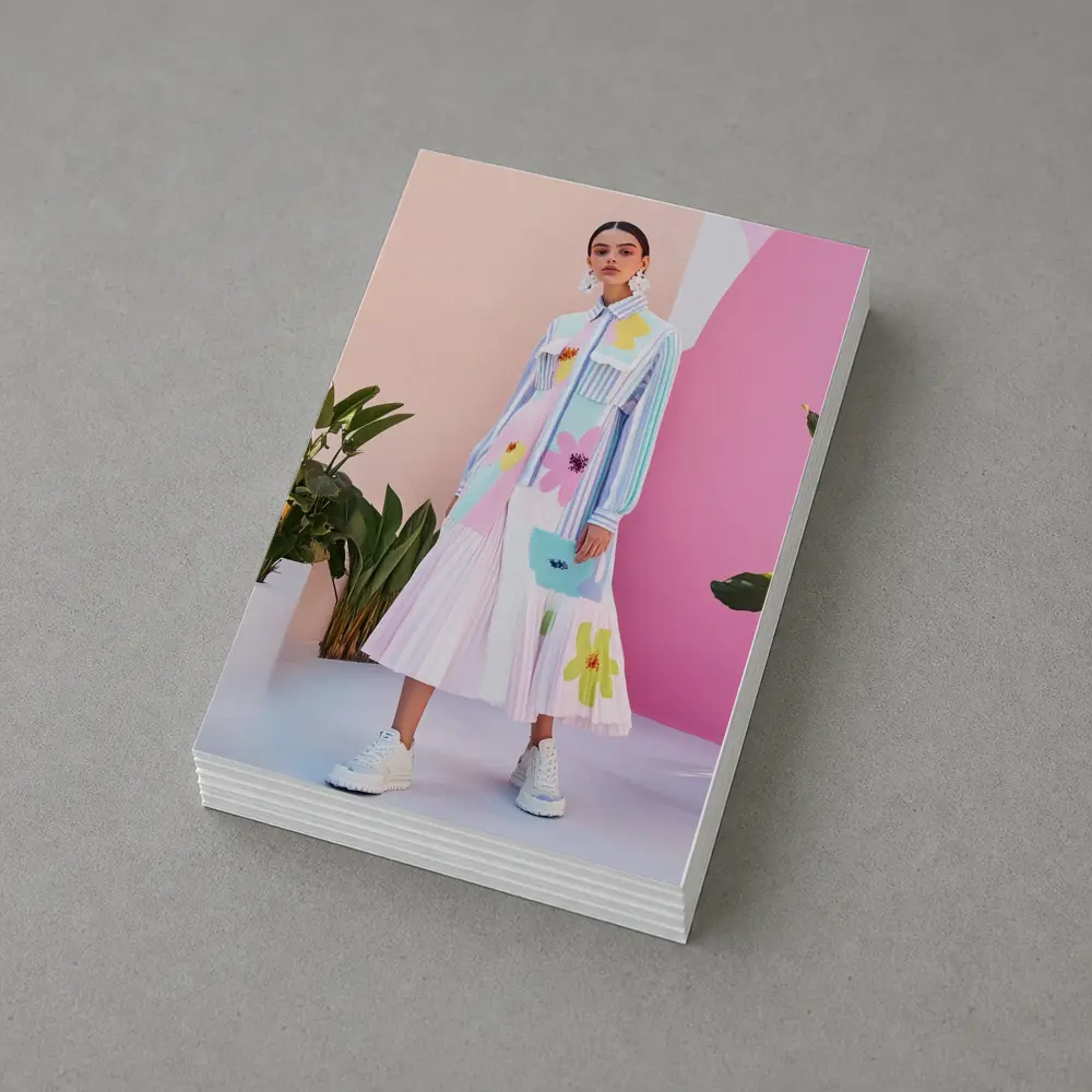 Pastel Floral Dress Model Pink Studio – Postcards