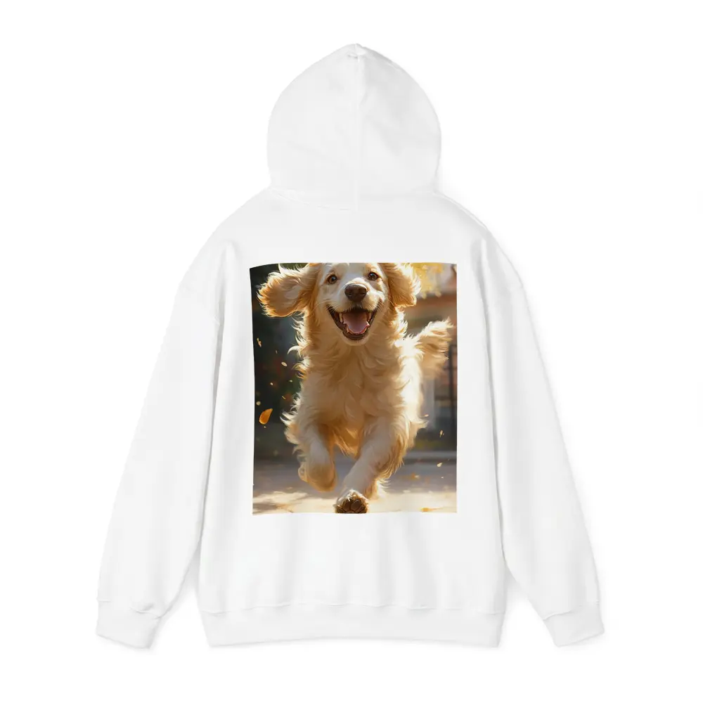 Golden Retriever Running Outdoors Autumn Leaves – Hoodies