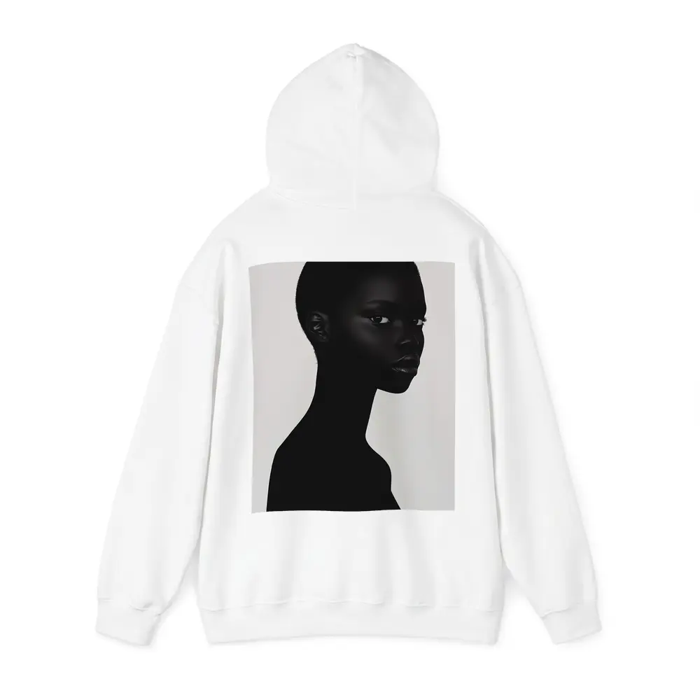 Black Woman Portrait Minimalist White Background – Hoodies
