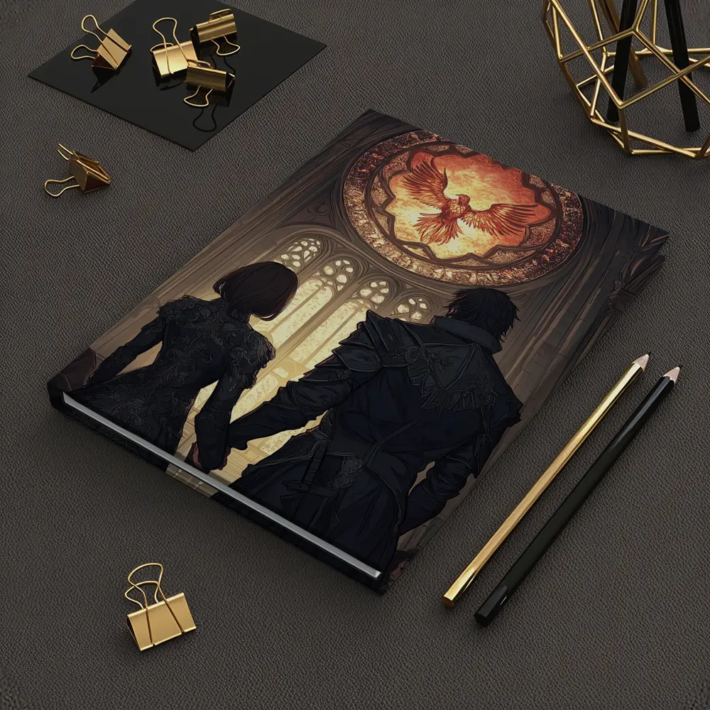 Anime Couple Cathedral Phoenix Stained Glass – Notebooks
