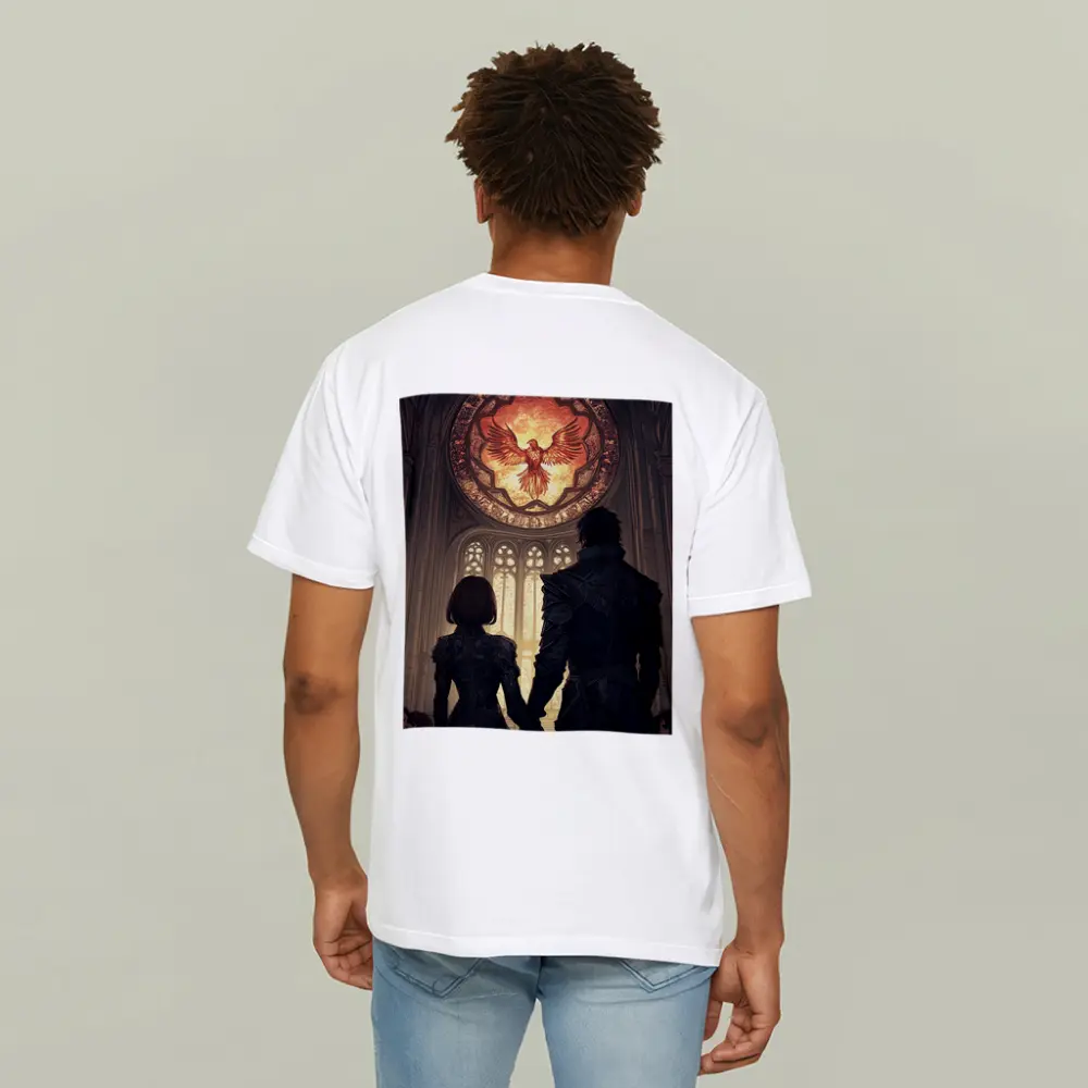 Anime Couple Cathedral Phoenix Stained Glass – T-Shirts