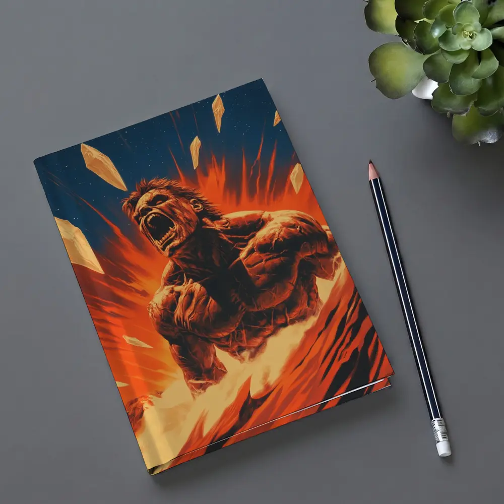 Raging Beast Explosion Fire Comic Art – Notebooks