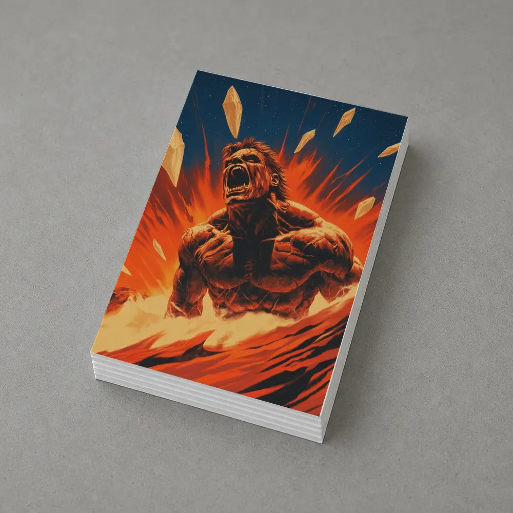 Raging Beast Explosion Fire Comic Art – Postcards