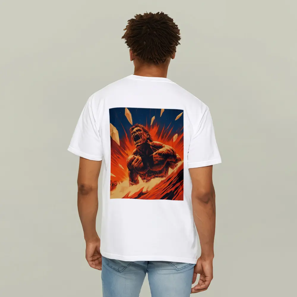 Raging Beast Explosion Fire Comic Art – T-Shirts