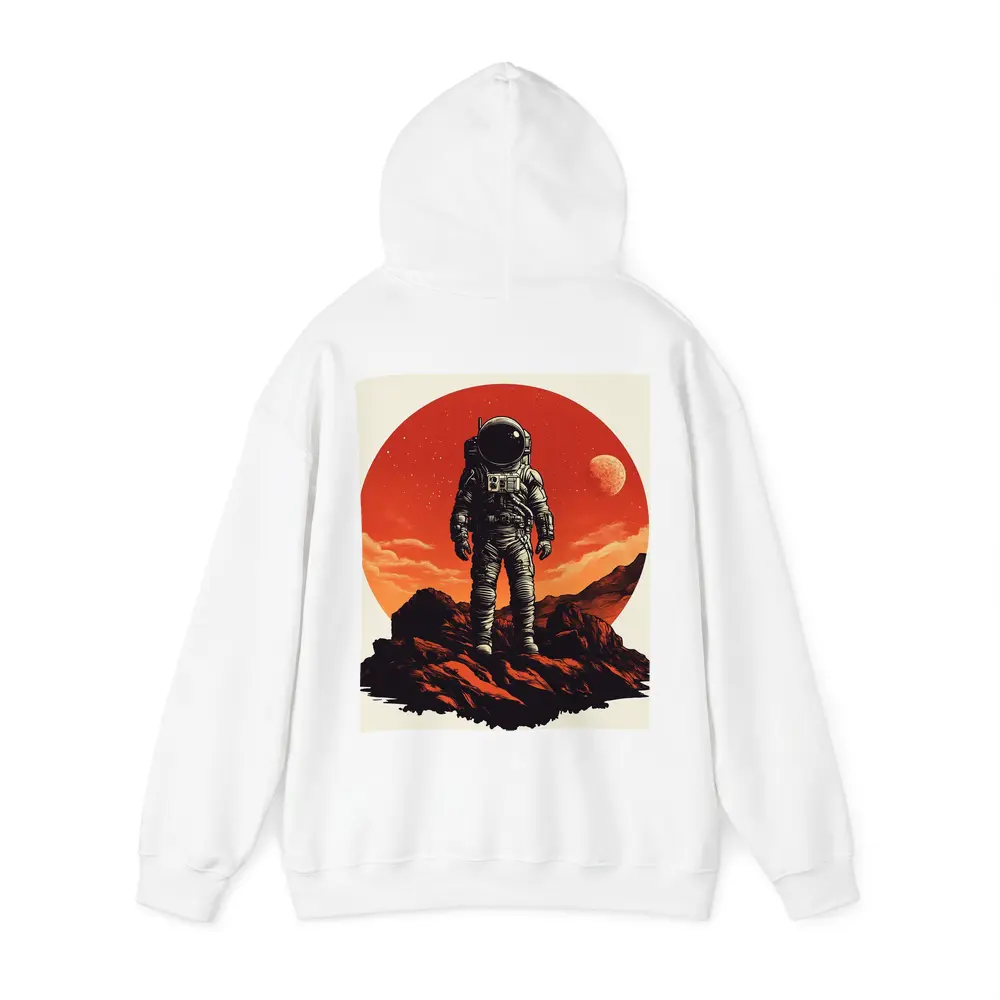 Astronaut Standing On Rocky Mars Surface – Hoodies