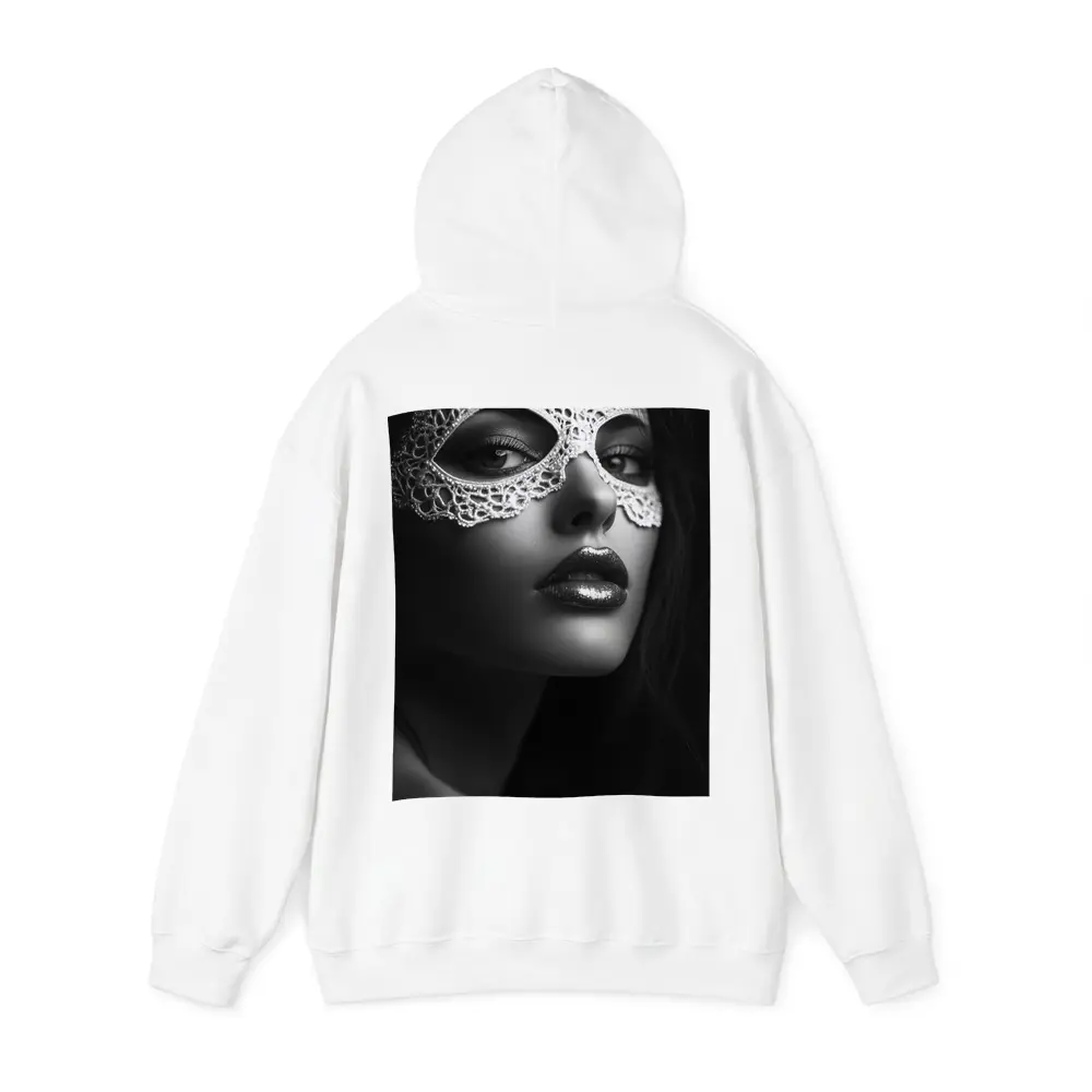 Woman Lace Masquerade Mask Black White – Hoodies