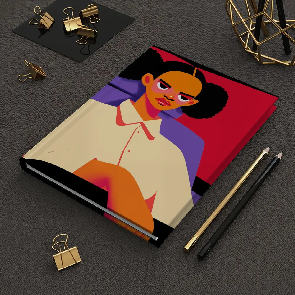 Angry Girl Illustration Bold Flat Art Style – Notebooks