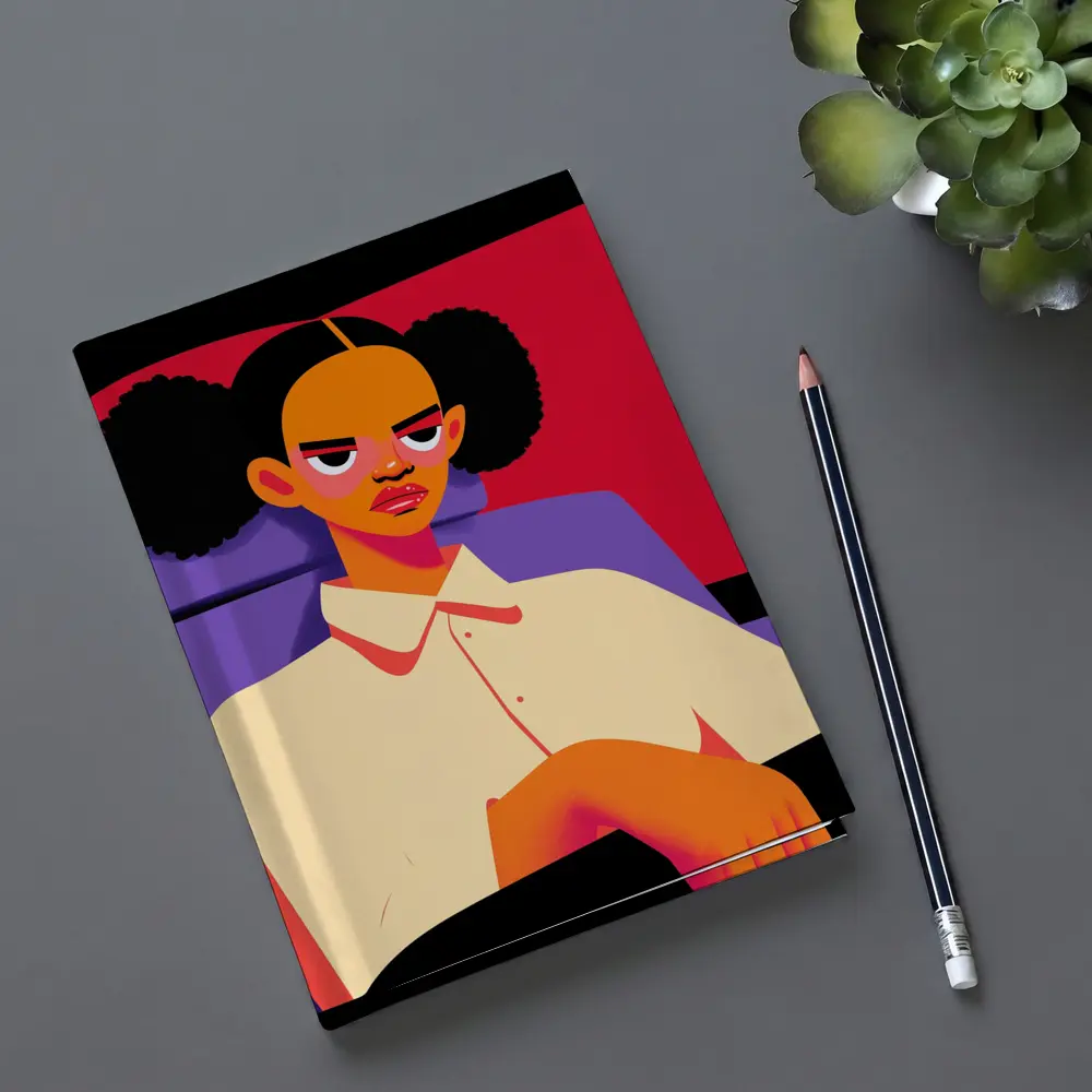 Angry Girl Illustration Bold Flat Art Style – Notebooks