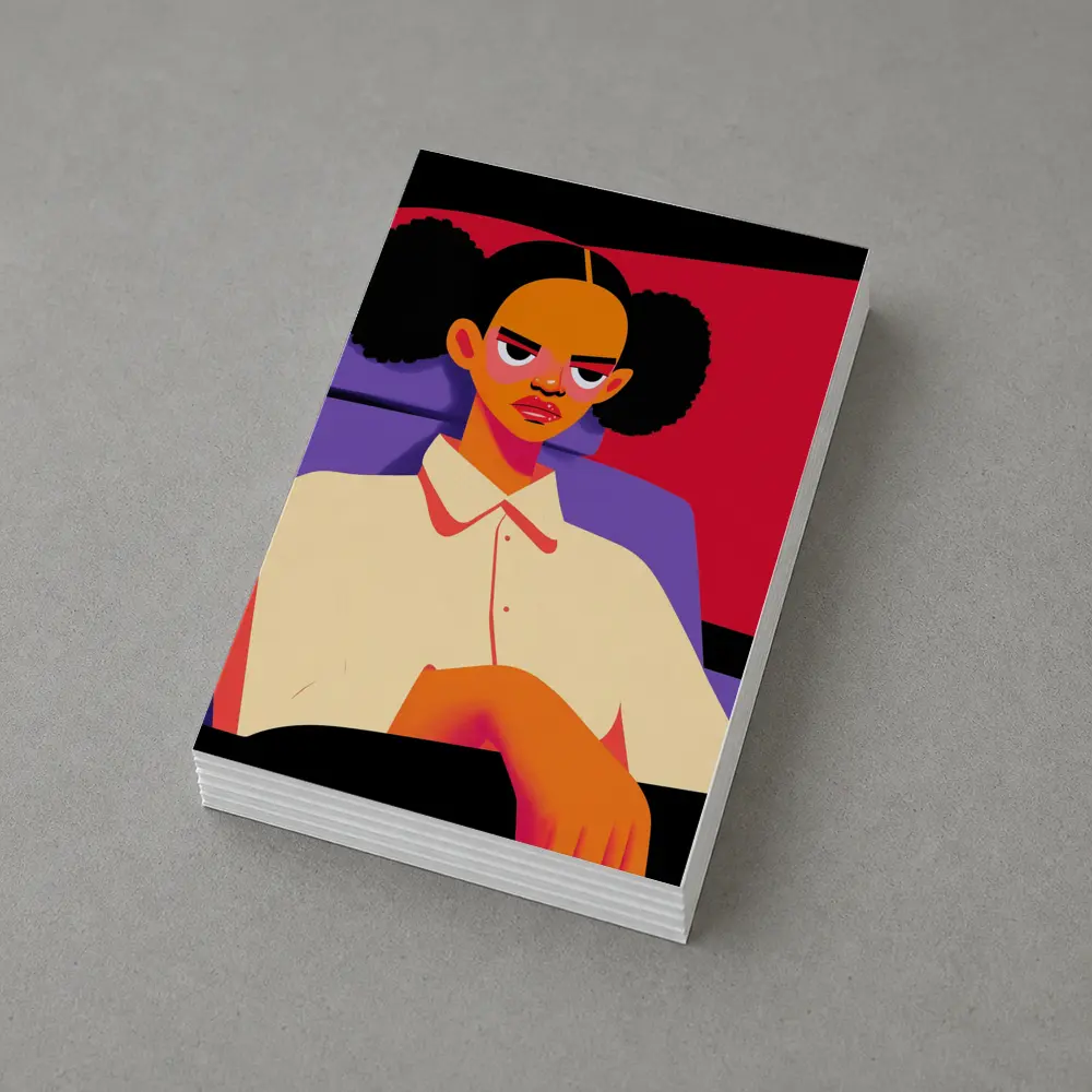 Angry Girl Illustration Bold Flat Art Style – Postcards