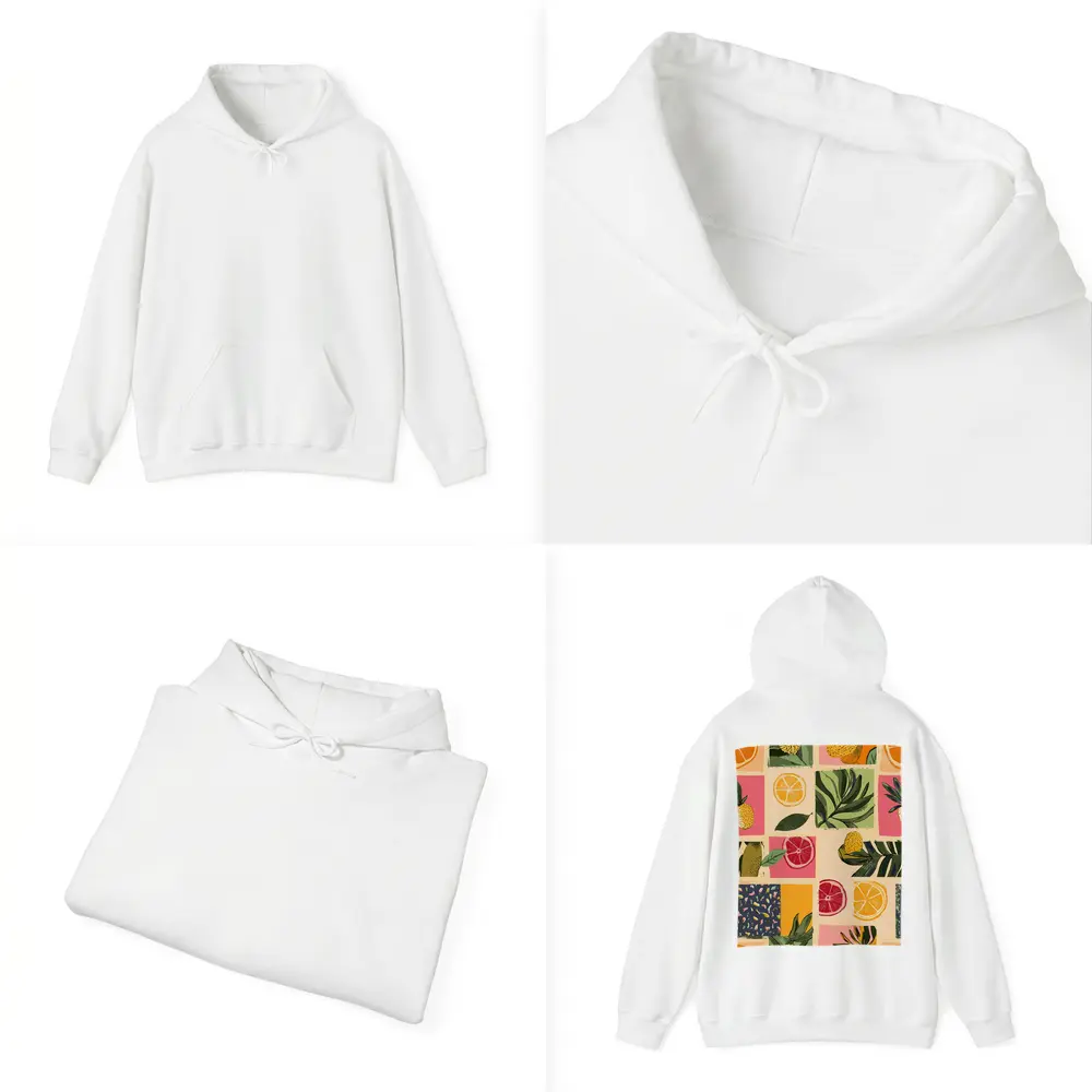 Tropical Citrus Fruits Collage Pattern Art – Hoodies