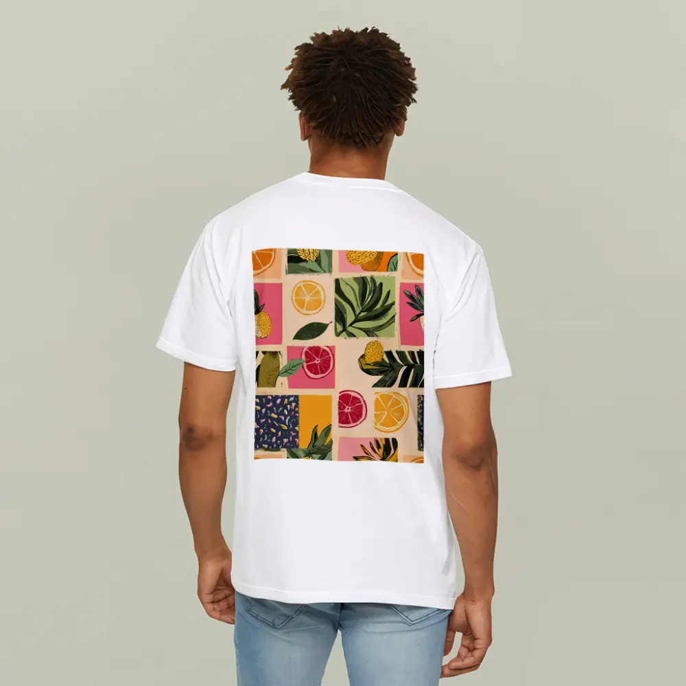 Tropical Citrus Fruits Collage Pattern Art – T-Shirts