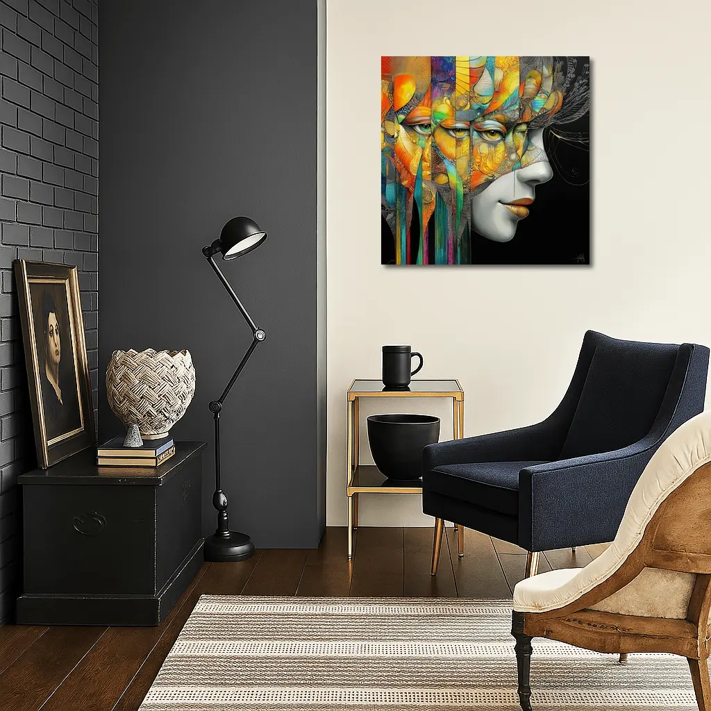Surreal Woman Face Colorful Abstract Art – Wall Art