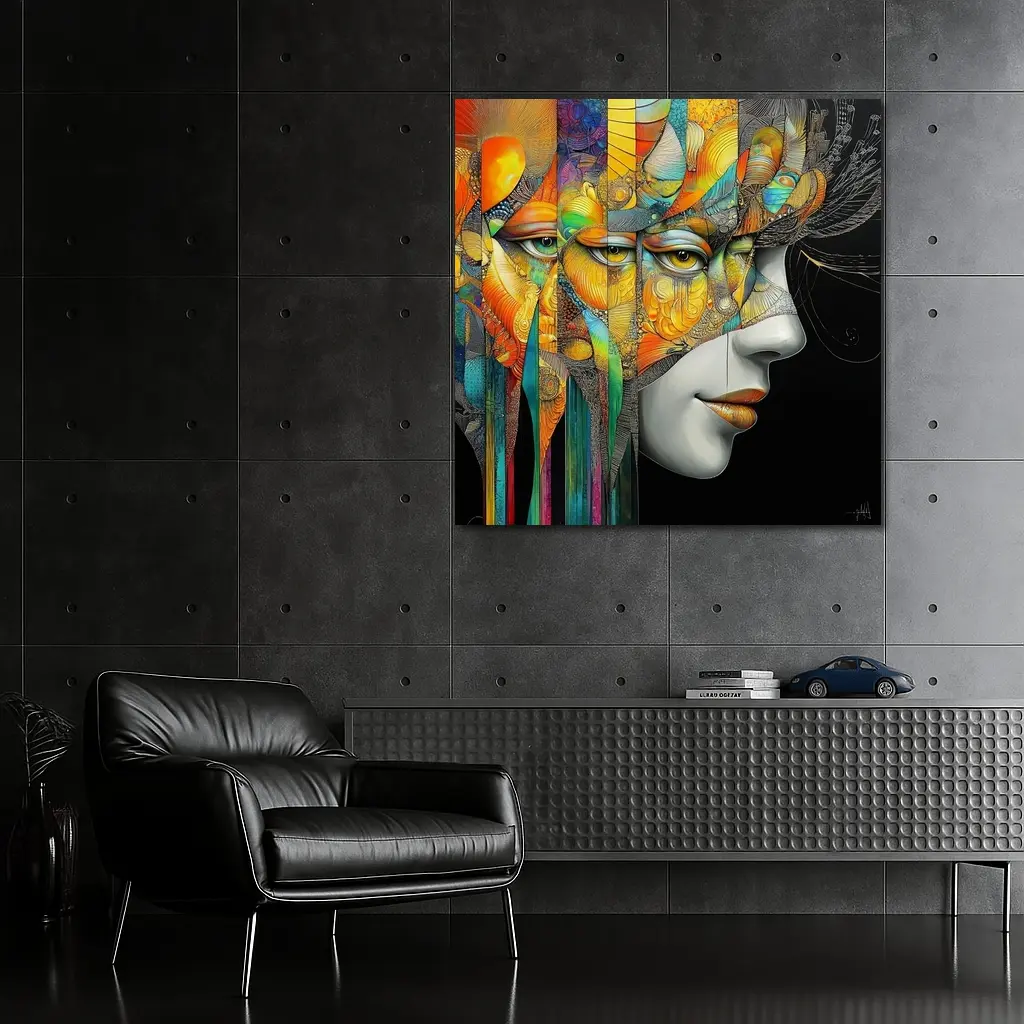 Surreal Woman Face Colorful Abstract Art – Wall Art