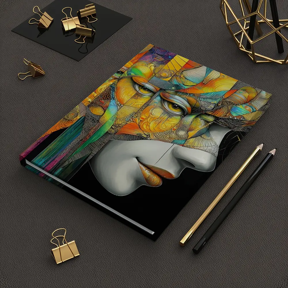 Surreal Woman Face Colorful Abstract Art – Notebooks