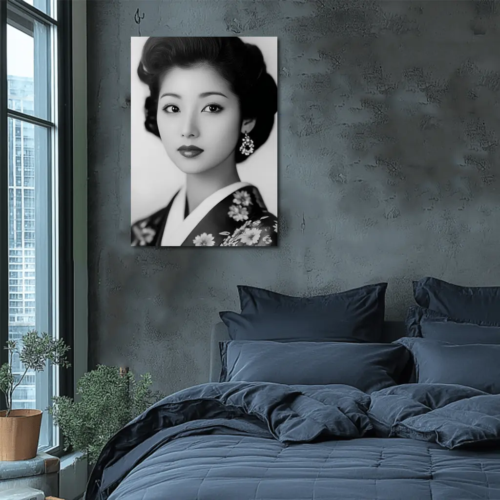 Japanese Woman Portrait Black And White – Wall Art