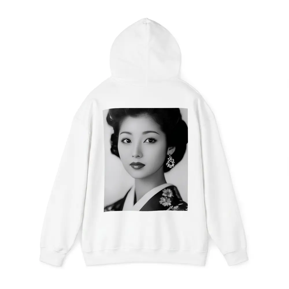 Japanese Woman Portrait Black And White – Hoodies